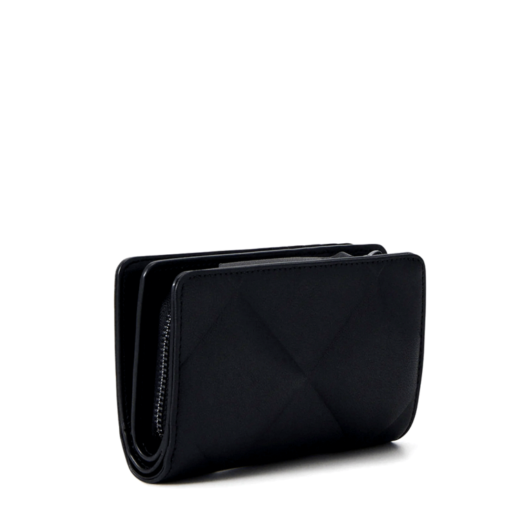 Portmoneu femei Calvin Klein negru din material sintetic cu aspect matlasat și protecție RFID 3107DPU1374N