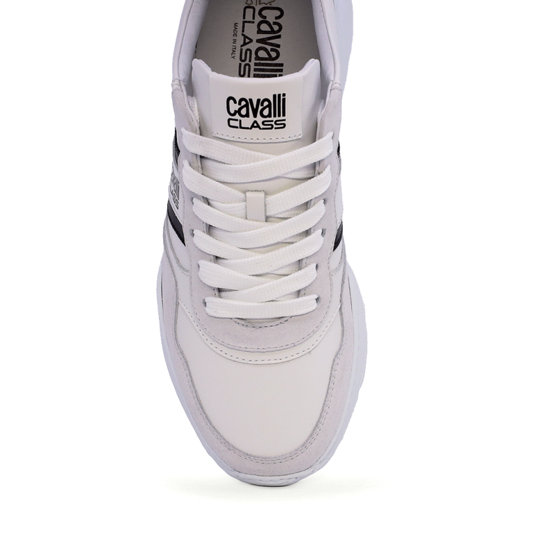 Sneakers barbati Cavalli Class albi din piele 3497BP24123A