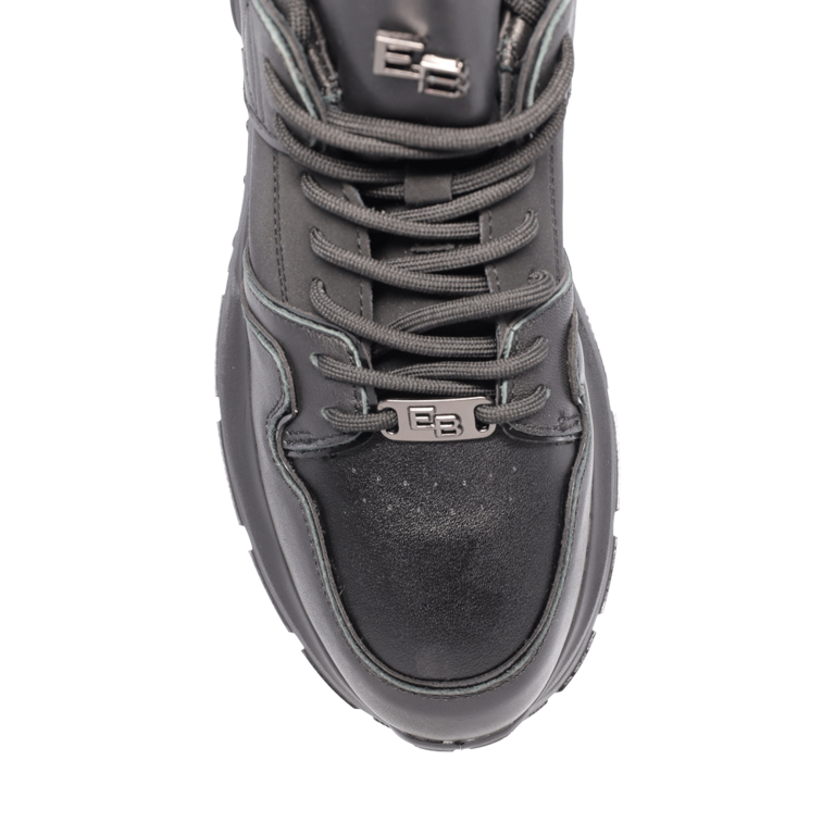 Sneakers bărbați Enzo Bertini negri din piele naturală 3866BP415N