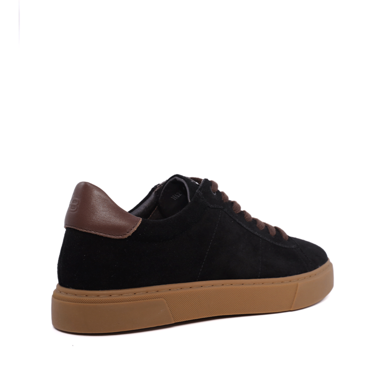 Sneakers bărbați Enzo Bertini Premium Collection negri din piele întoarsă 1647BP2110VN