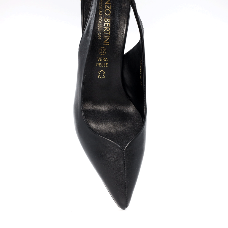 Pantofi decupați femei Enzo Bertini negri cu toc 1125DD2646N