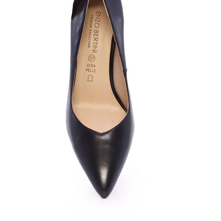 Pantofi femei Enzo Bertini negri din piele cu toc înalt 1127DP2863N