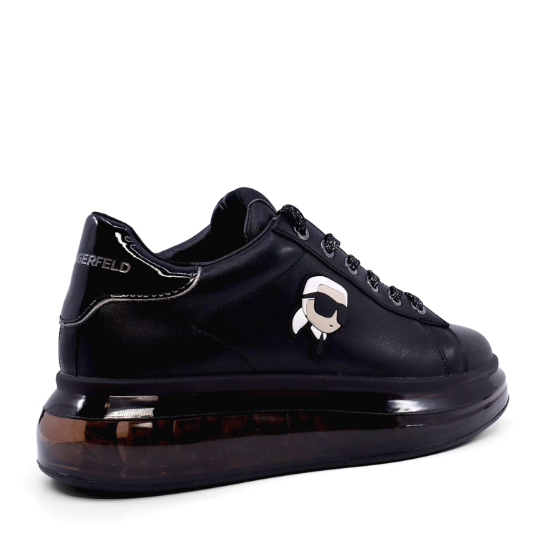 Sneakers femei Karl Lagerfeld KAPRI KUSHION Karl NFT Lo Lace negri din piele 2057DP62630N