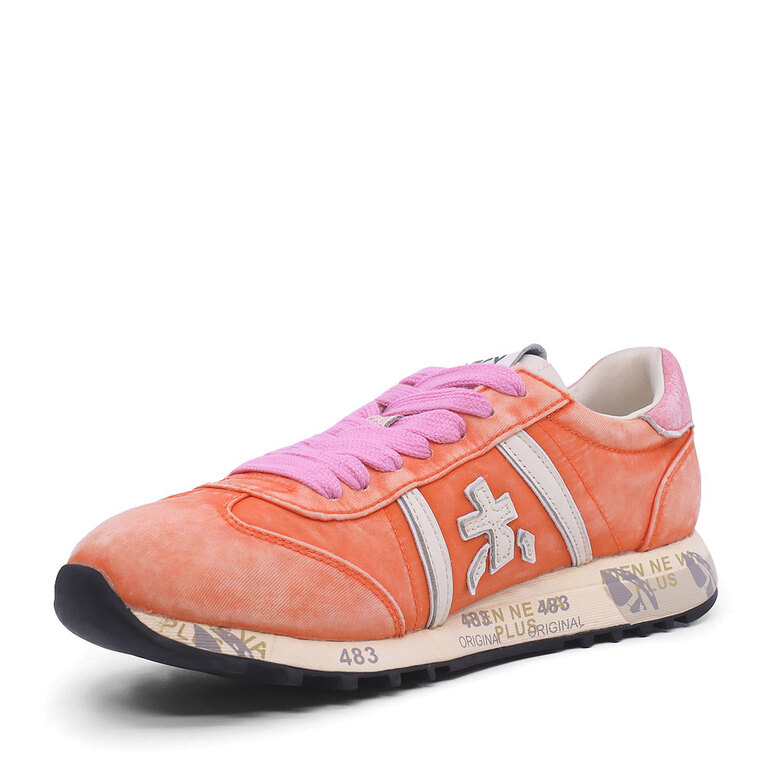Sneakers femei Premiata Lucy-D Heritage portocalii din textil și piele 1697DP6755PO
