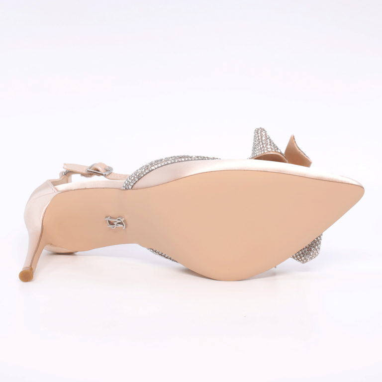 Pantofi tip stiletto femei Steve Madden LUMIERE nude cu aplicații din ștrasuri 1466DDLUMIERENU