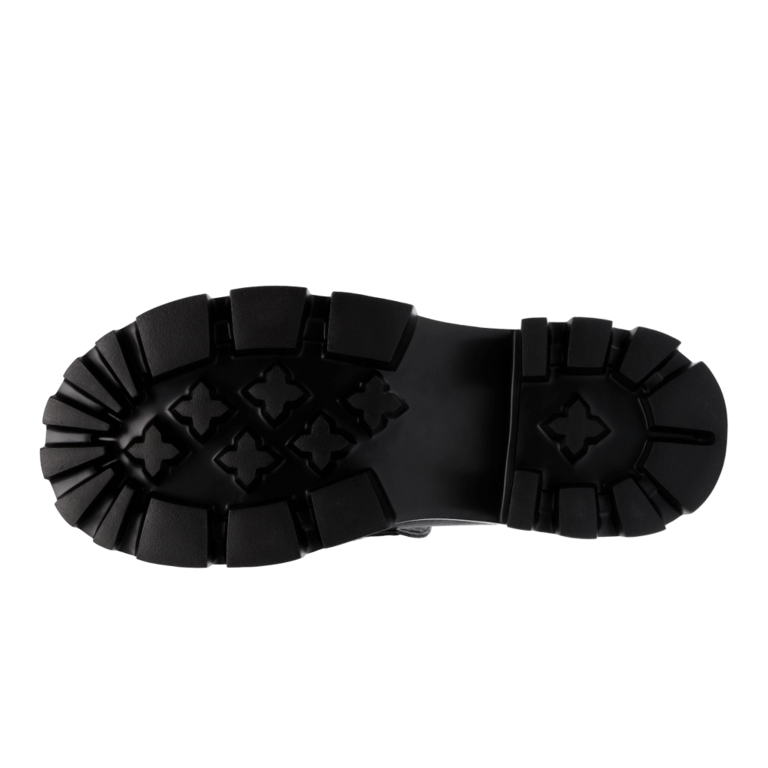 Pantofi tip loafer femei Steve Madden MOTORIDE negri din piele 1466DPMOTORIDEN