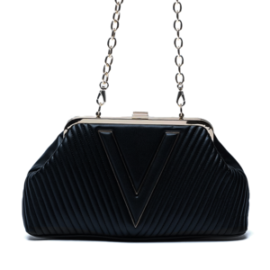 Poșetă clutch Valentino  Belville neagră din sintetic cu aspect matlasat 1957POSS7NU01N